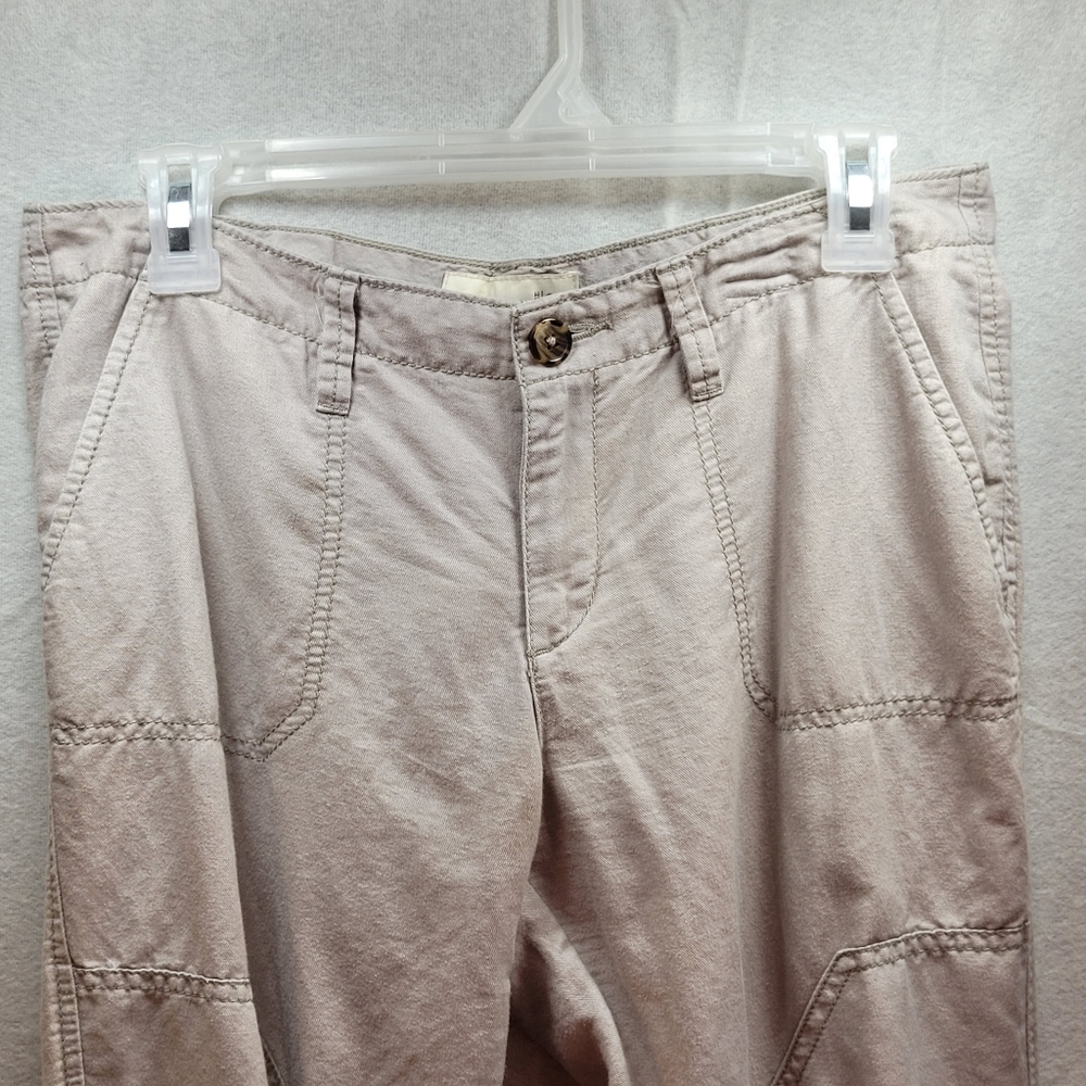 Old Navy Women's Linen Blend Capris Size 8 Beige Color - Picture 2 of 8